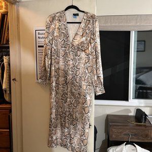 Lucy and Paris Snake Skin button up  long Sleeve Dress